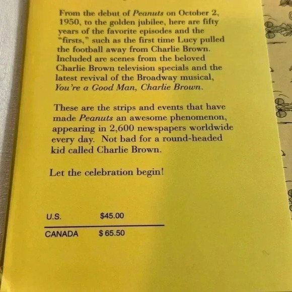 Peanuts:‎ A Golden Celebration -Hardcover-NEW - Picture 5 of 8